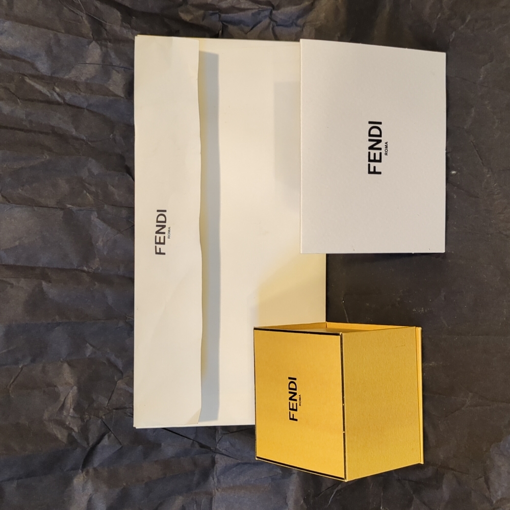 Authentic Fendi Jewelry box with paper envelope and paper card insert